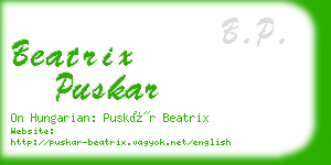 beatrix puskar business card